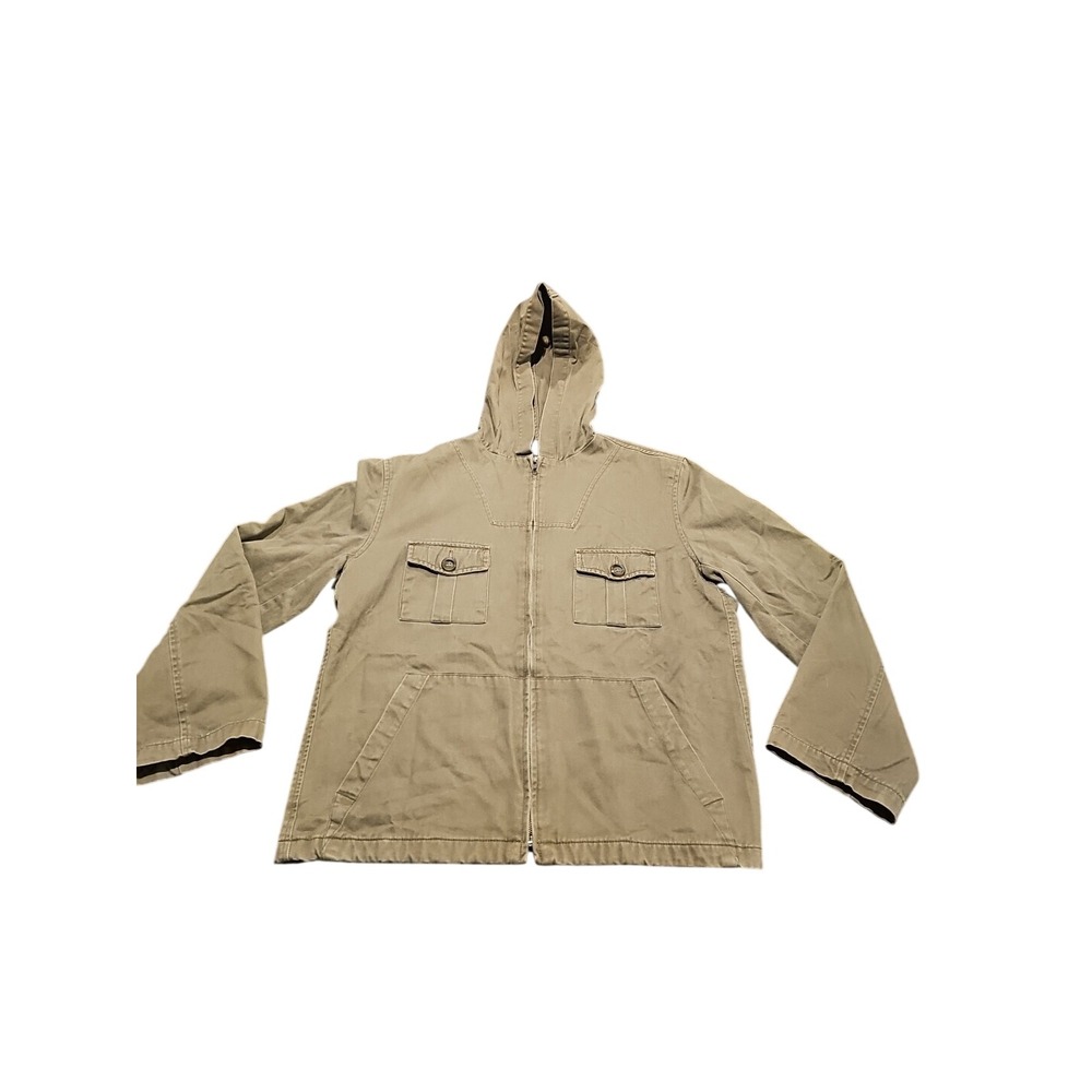 Brandon Thomas Olive Green Womans Hooded Utility Jacket Size Large
